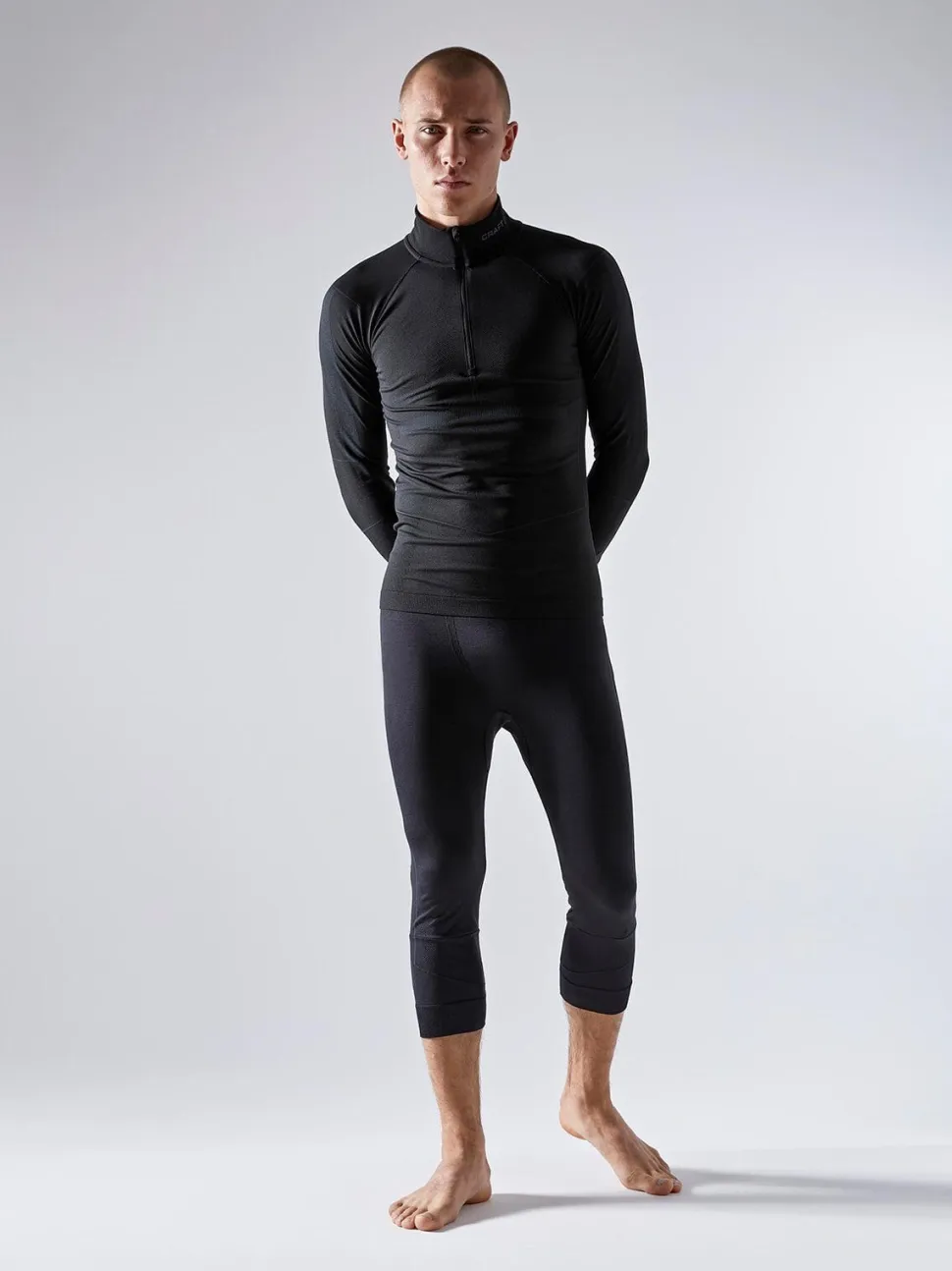 MEN'S ACTIVE INTENSITY 1/4 ZIP BASELAYER - BLACK/ASPHALT